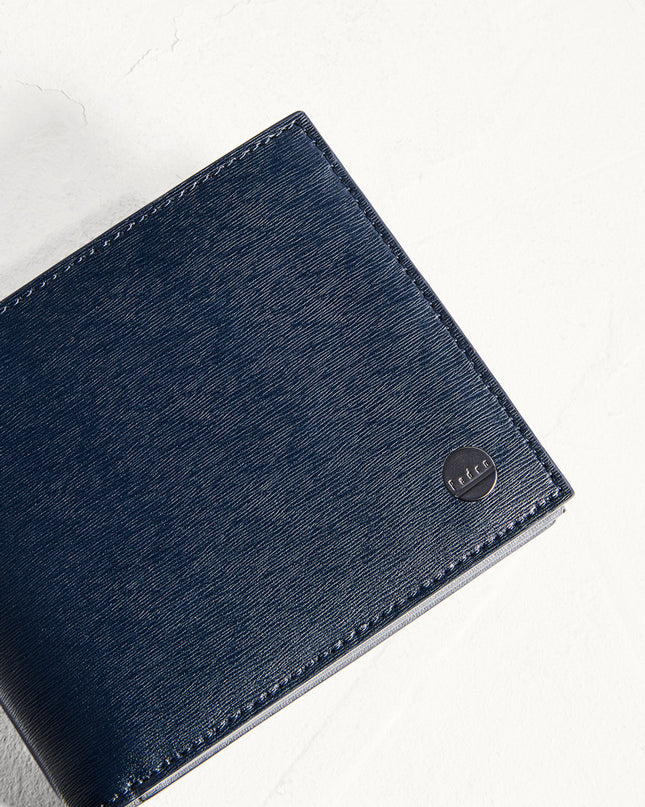 Leather Bi-Fold Flip Wallet in Two-Tone