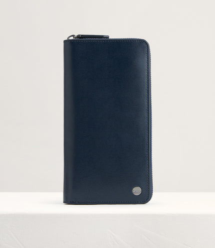 Leather Long Wallet in Two-Tone