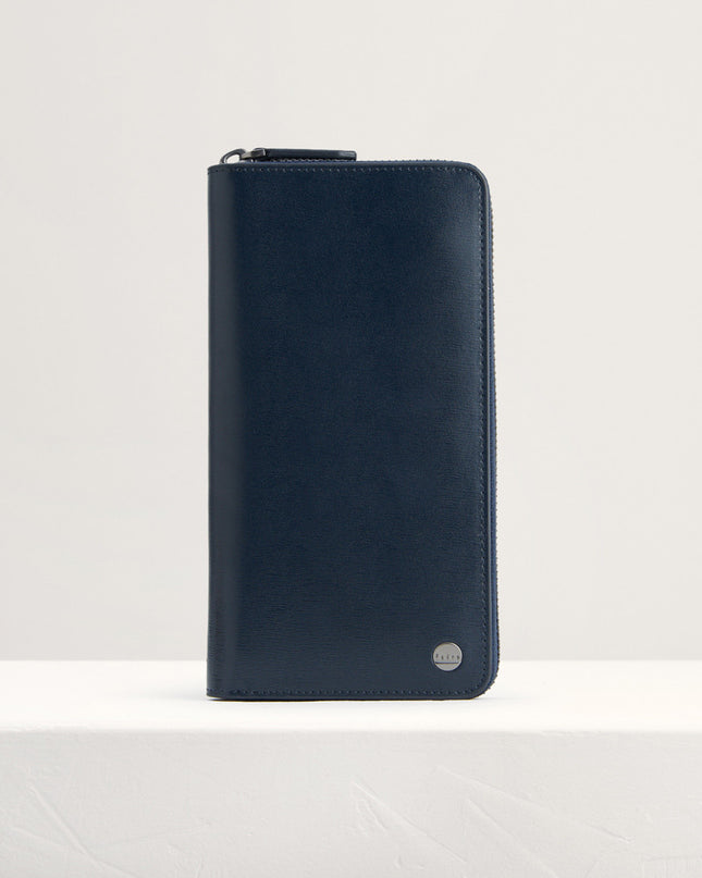 Leather Long Wallet in Two-Tone