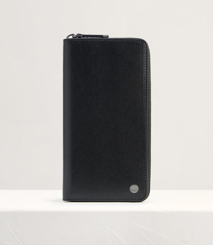 Leather Long Wallet in Two-Tone