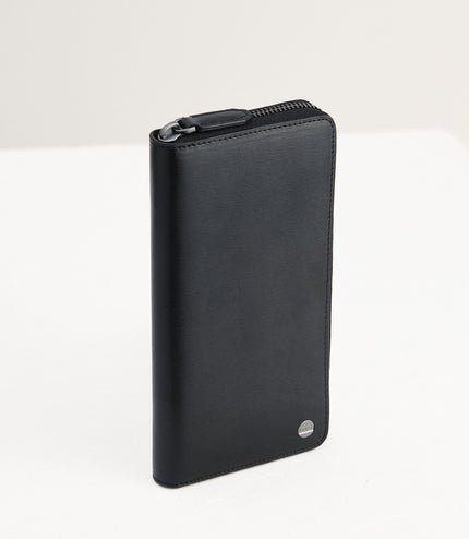 Leather Long Wallet in Two-Tone
