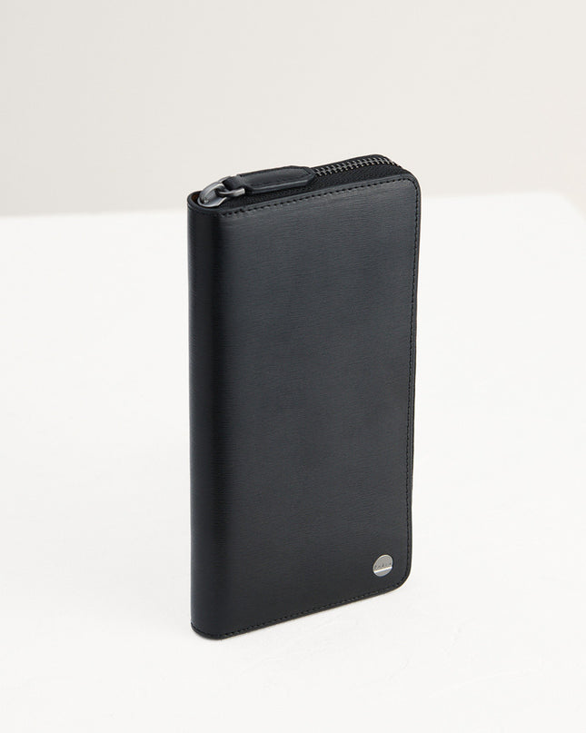 Leather Long Wallet in Two-Tone