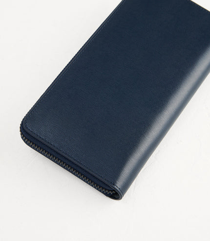Leather Long Wallet in Two-Tone