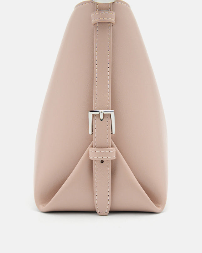 Wrinkled Handbag - Nude