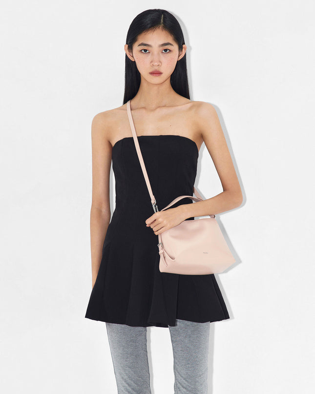 Wrinkled Handbag - Nude