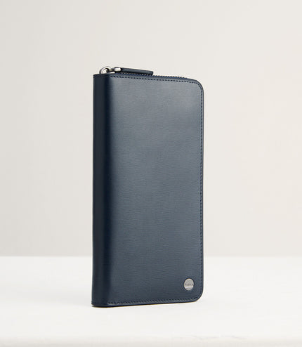 Leather Long Wallet in Two-Tone