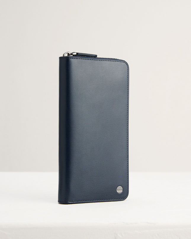 Leather Long Wallet in Two-Tone