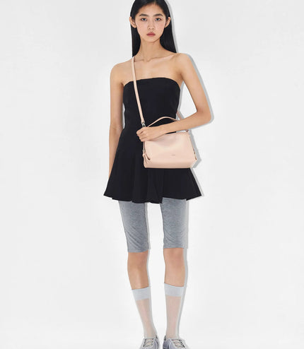 Wrinkled Handbag - Nude