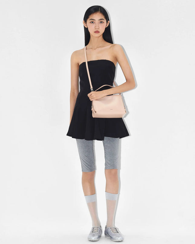 Wrinkled Handbag - Nude