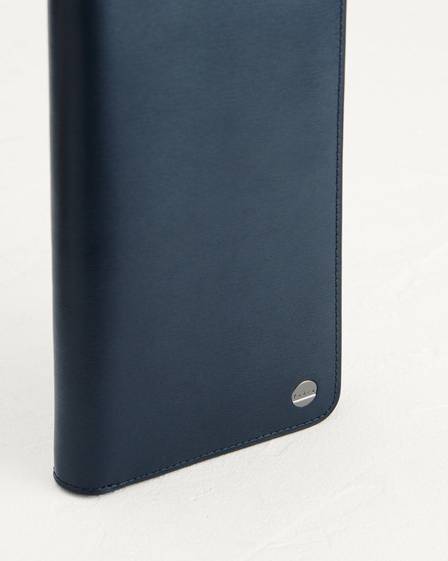 Leather Long Wallet in Two-Tone