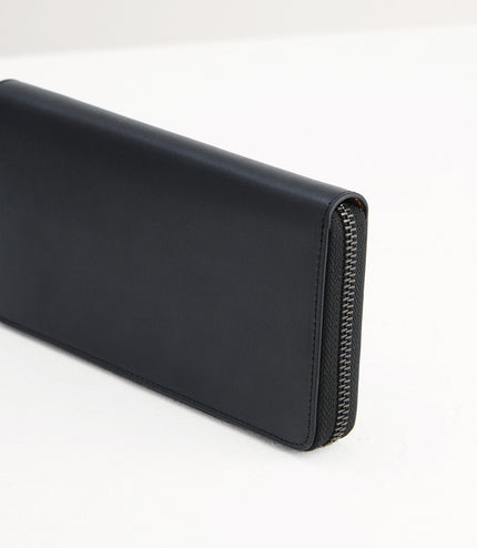 Leather Long Wallet in Two-Tone