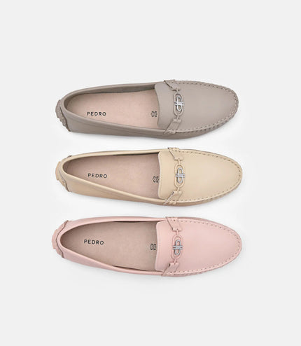 PEDRO Icon Leather Driving Shoes - Nude
