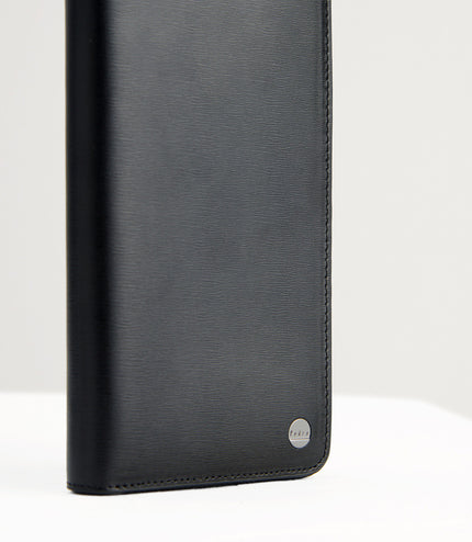 Leather Long Wallet in Two-Tone