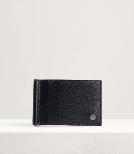 Leather Bi-Fold Money Clip Card Holder