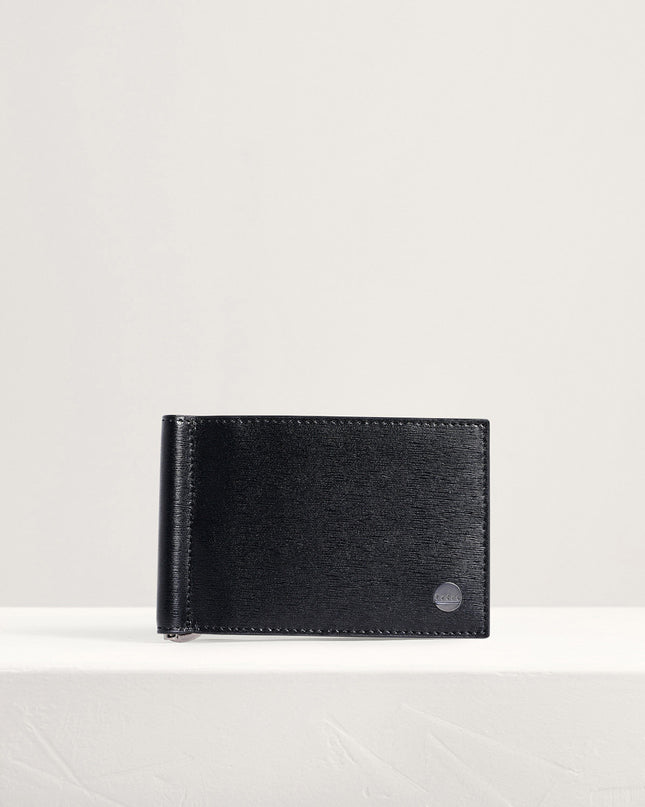 Leather Bi-Fold Money Clip Card Holder