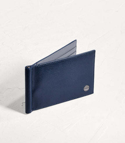 Leather Bi-Fold Money Clip Card Holder