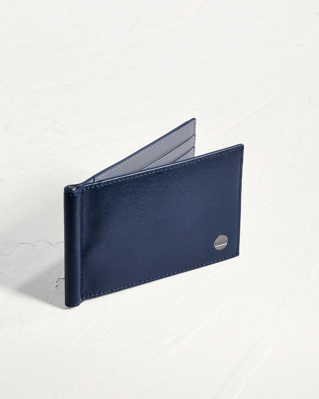 Leather Bi-Fold Money Clip Card Holder