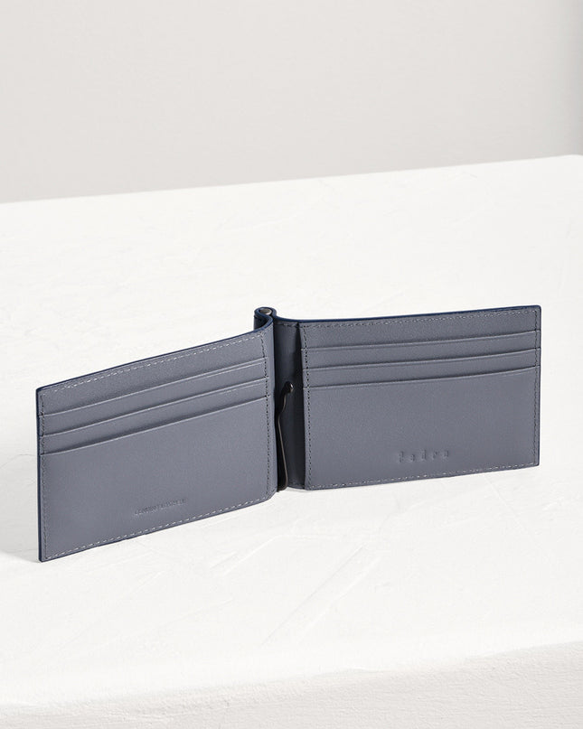 Leather Bi-Fold Money Clip Card Holder