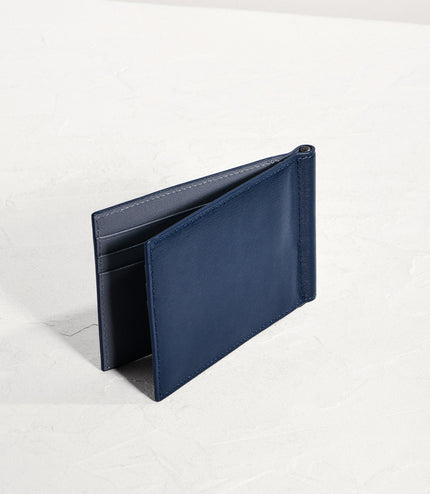 Leather Bi-Fold Money Clip Card Holder