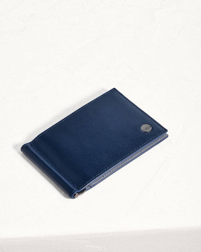 Leather Bi-Fold Money Clip Card Holder