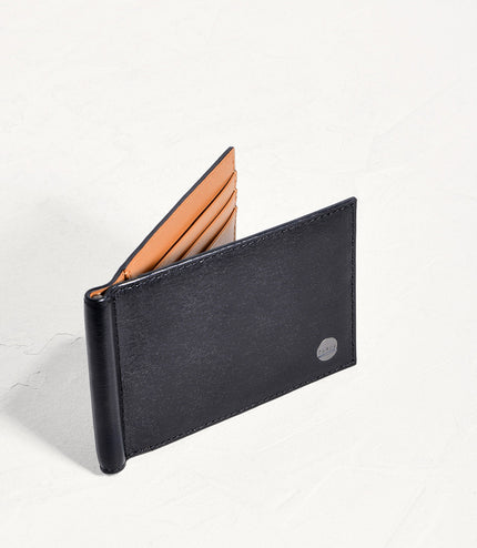 Leather Bi-Fold Money Clip Card Holder