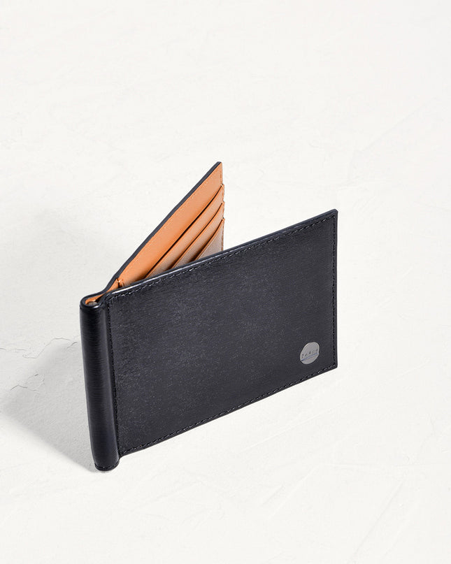 Leather Bi-Fold Money Clip Card Holder
