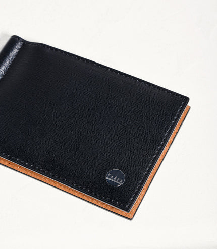 Leather Bi-Fold Money Clip Card Holder
