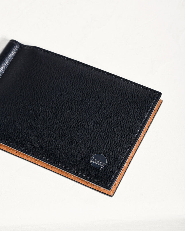 Leather Bi-Fold Money Clip Card Holder