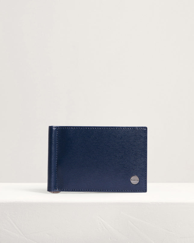 Leather Bi-Fold Money Clip Card Holder