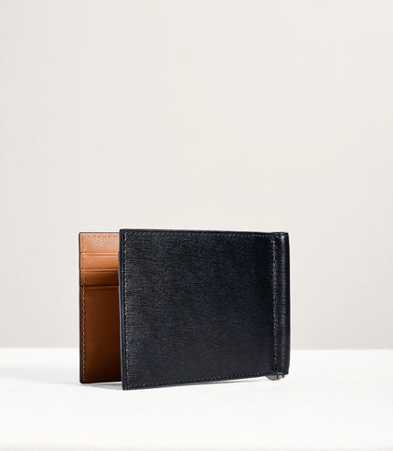 Leather Bi-Fold Money Clip Card Holder