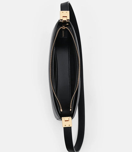 Jatte Leather Crossbody Pouch - Black