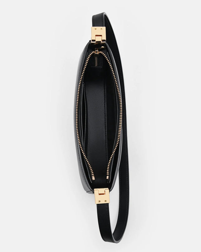 Jatte Leather Crossbody Pouch - Black