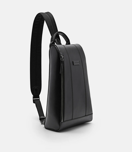 Textured Crossbody Pouch - Black