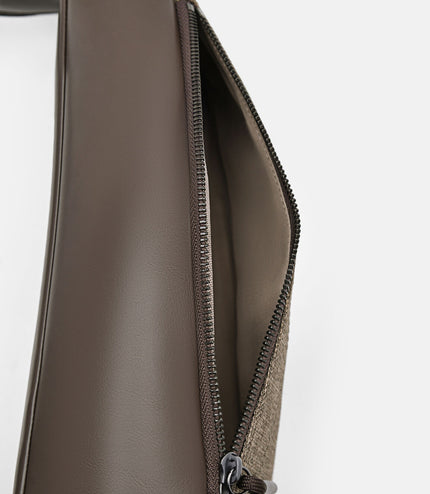 Textured Crossbody Pouch - Taupe