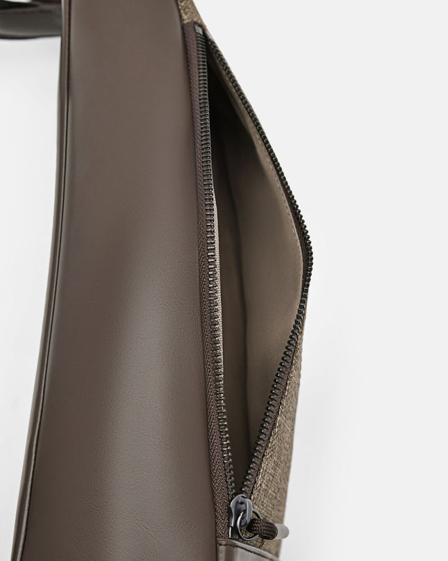 Textured Crossbody Pouch - Taupe