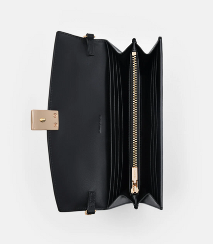 Jattle Leather Bi-Fold Long Wallet - Black