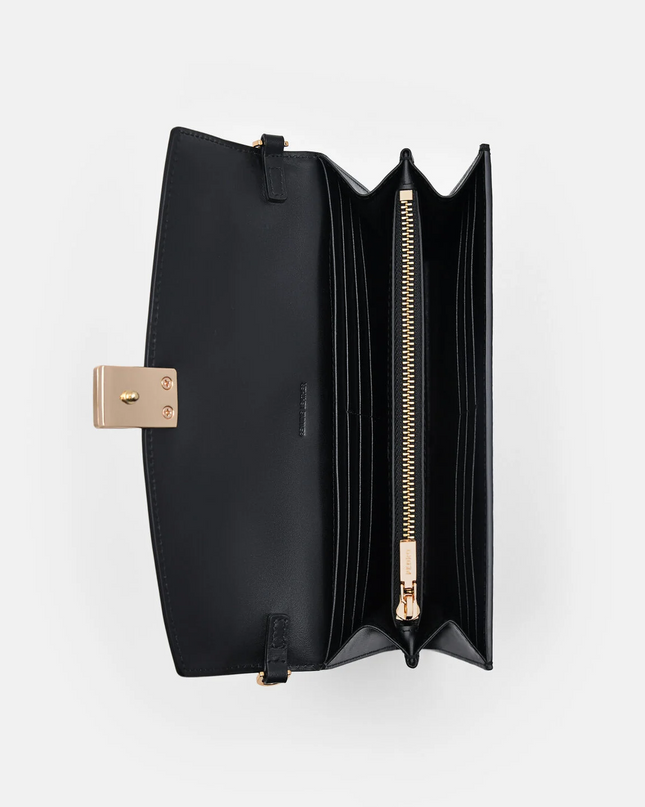 Jattle Leather Bi-Fold Long Wallet - Black