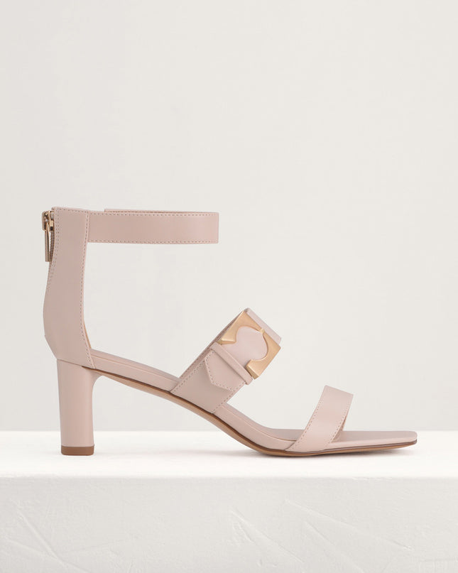 Geometric Buckle Heeled Sandals