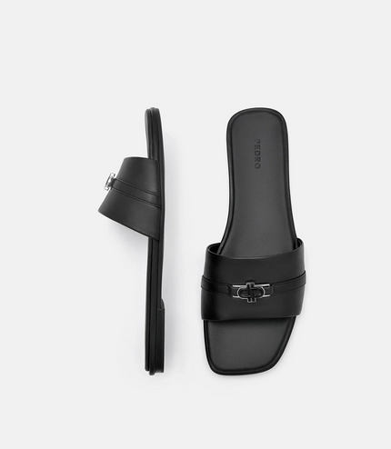 PEDRO Icon Leather Sandals - Black