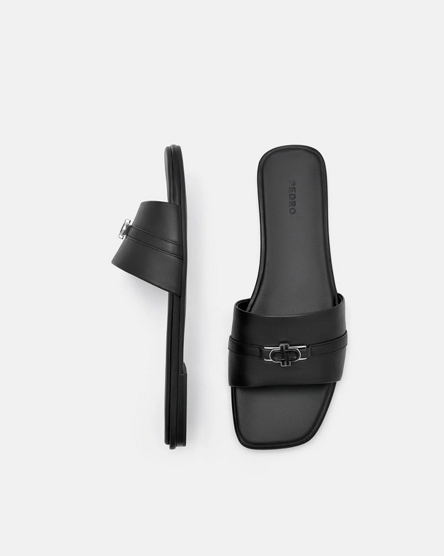 PEDRO Icon Leather Sandals - Black