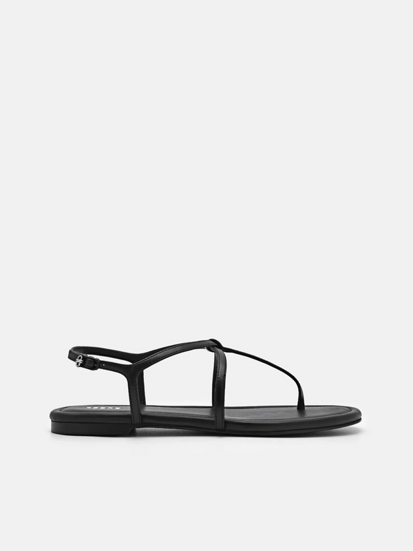 Strappy Ankle Strap Sandals - Black