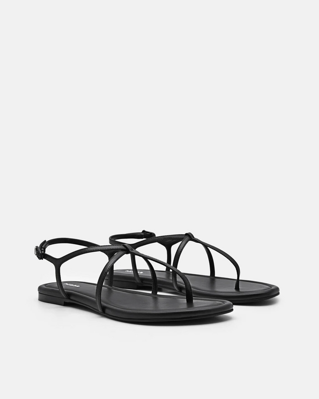 Strappy Ankle Strap Sandals - Black
