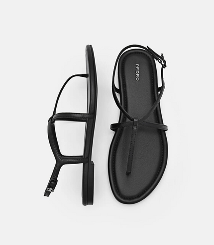 Strappy Ankle Strap Sandals - Black