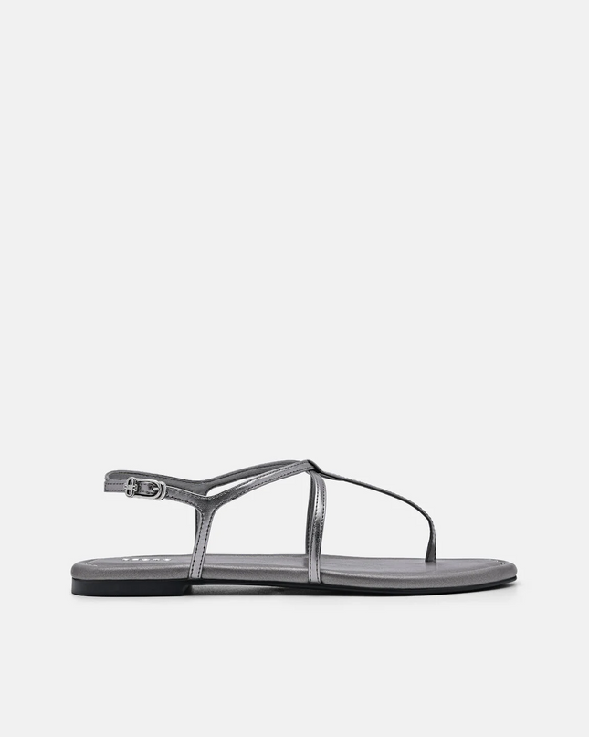 Strappy Ankle Strap Sandals - Pewter