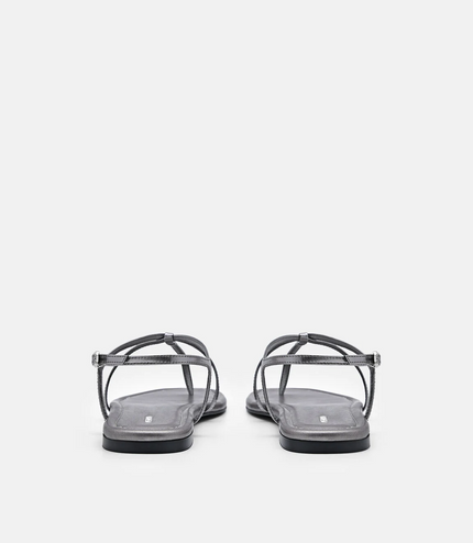 Strappy Ankle Strap Sandals - Pewter