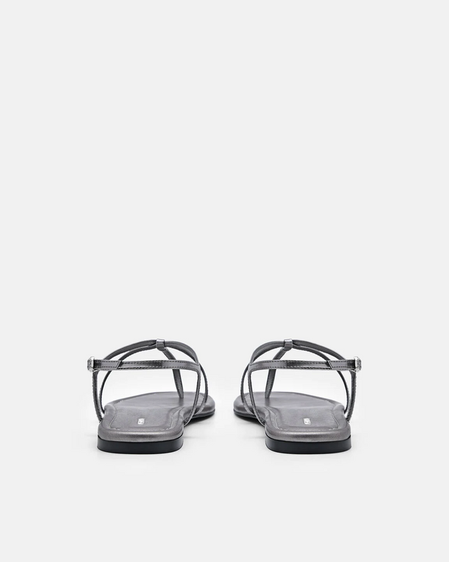Strappy Ankle Strap Sandals - Pewter