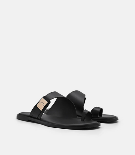Jatte Leather Sandals - Black