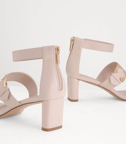 Geometric Buckle Heeled Sandals