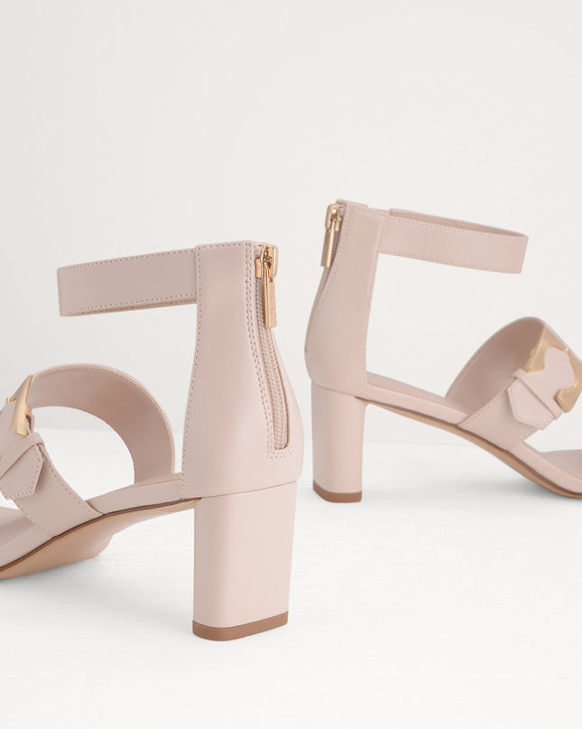 Geometric Buckle Heeled Sandals