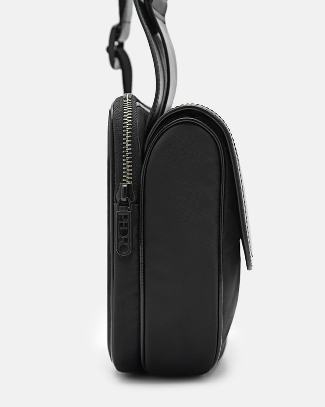Nylon Crossbody Pouch - Black